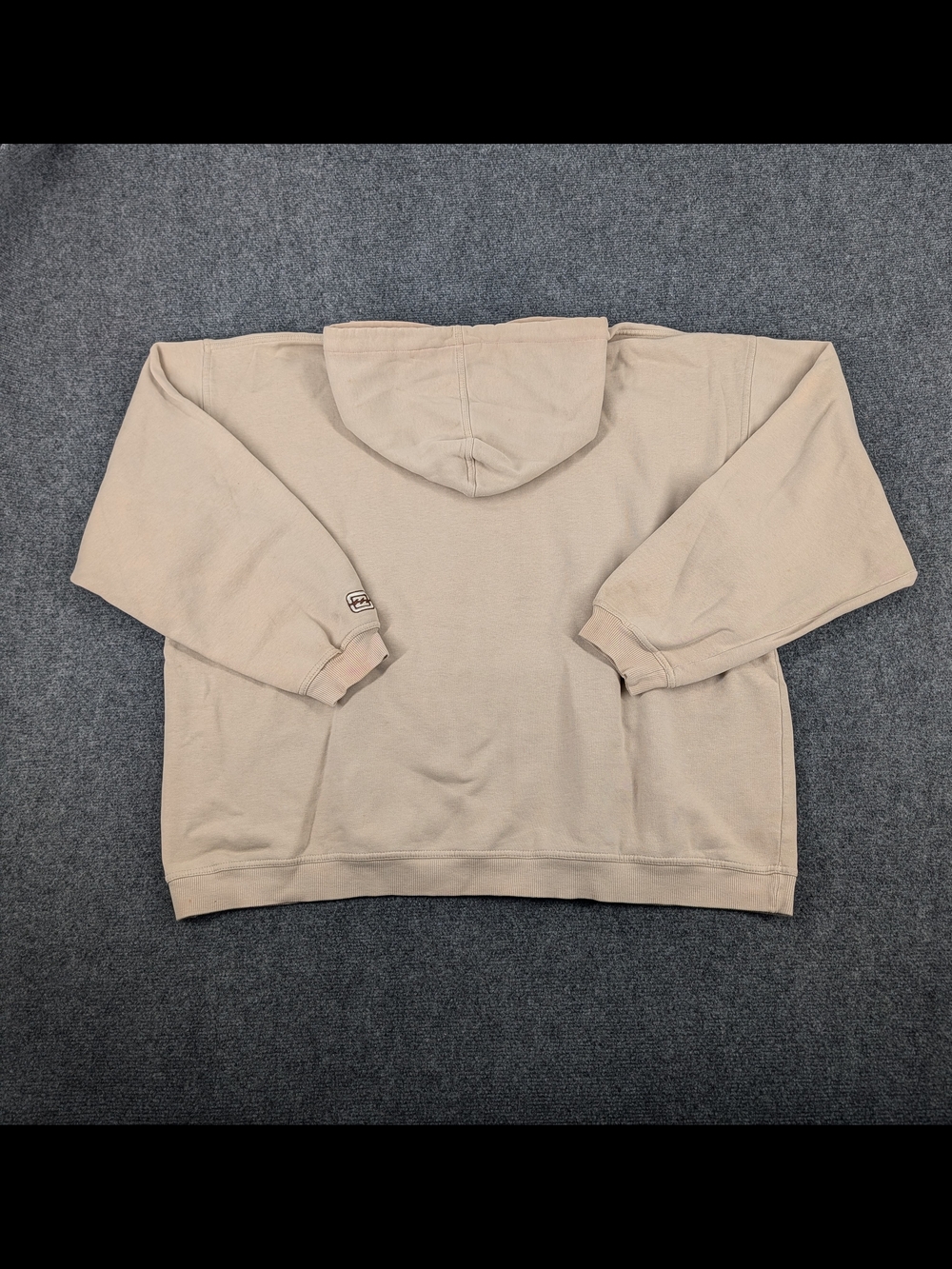 Vintage Billabong Embroidered Logo Hoodie Beige Tan Sweatshirt Men's XXL - Picture 2 of 9